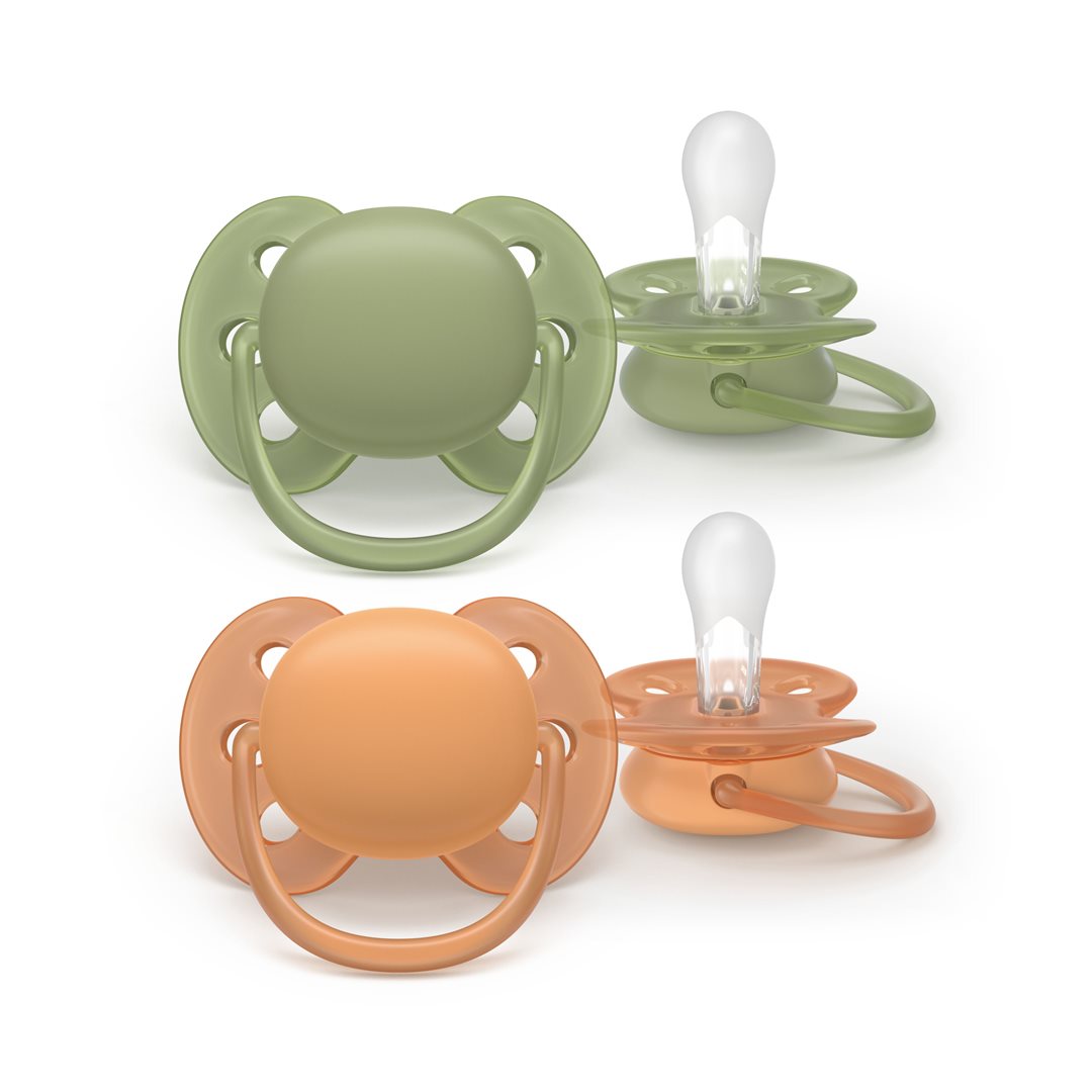 Philips Avent sucette ultra soft 18+ mois vert/marron 2 pce