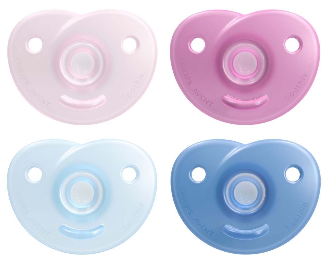 Philips Avent Schnuller Soothie Heart 0-6 Monate hellblau/blau/rosa/lila 2 Stk