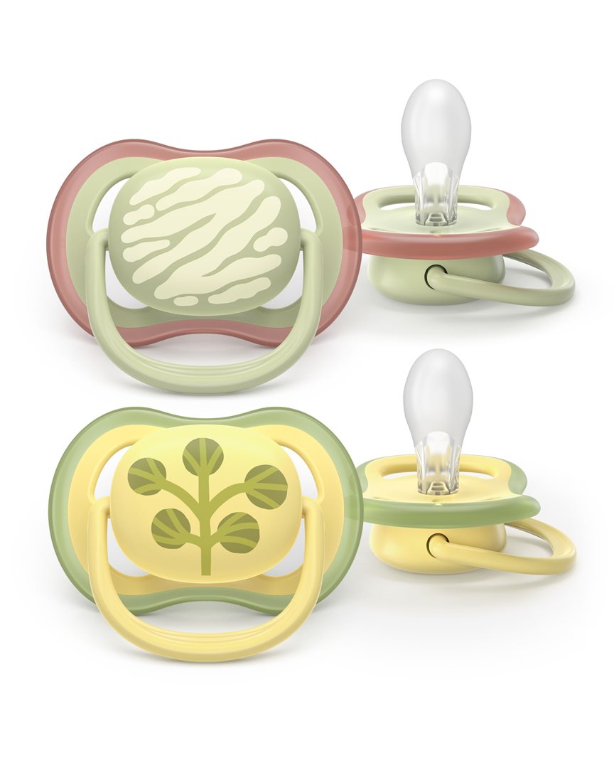 Philips Avent Schnuller Ultra Air Day 18+ Monate Colours of nature weiss-beige + Baum/grün-beige + Muster 2 Stk