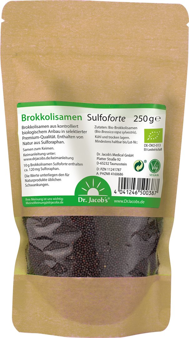 Dr. Jacobs Brokkolisamen Sulfoforte Bio Sulforaphan Glukoraphan Btl 250 g