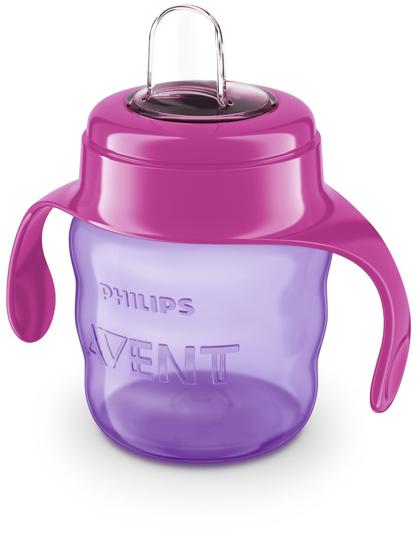 Philips Avent tasse à bec 200ml avec poignée et embout souple en silicone 6+ mois rose/violet