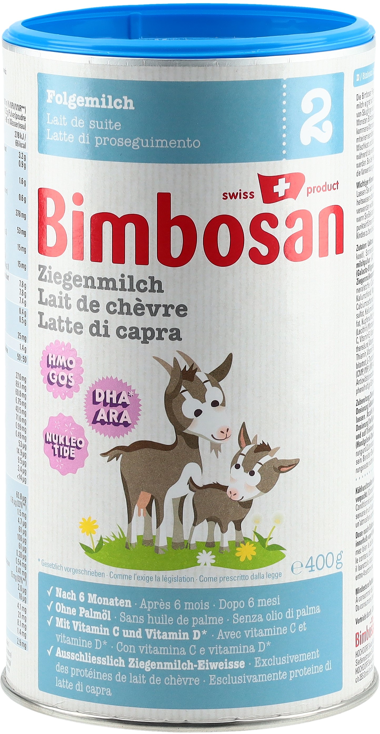 Bimbosan lait de chèvre 2 lait de suite bte 400 g