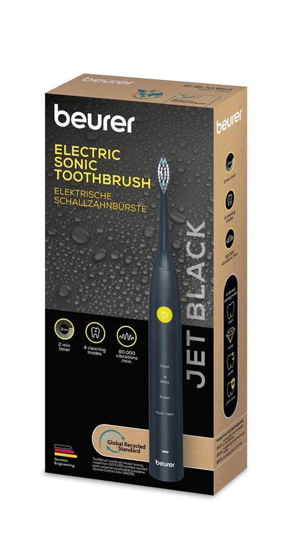 Beurer brosse à dents électrique sonique SC 30 Jet Black Green Planet