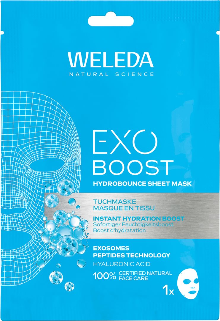 Weleda Exo Boost Hydrobounce Tuchmaske Feuchtigkeit Btl 20 ml