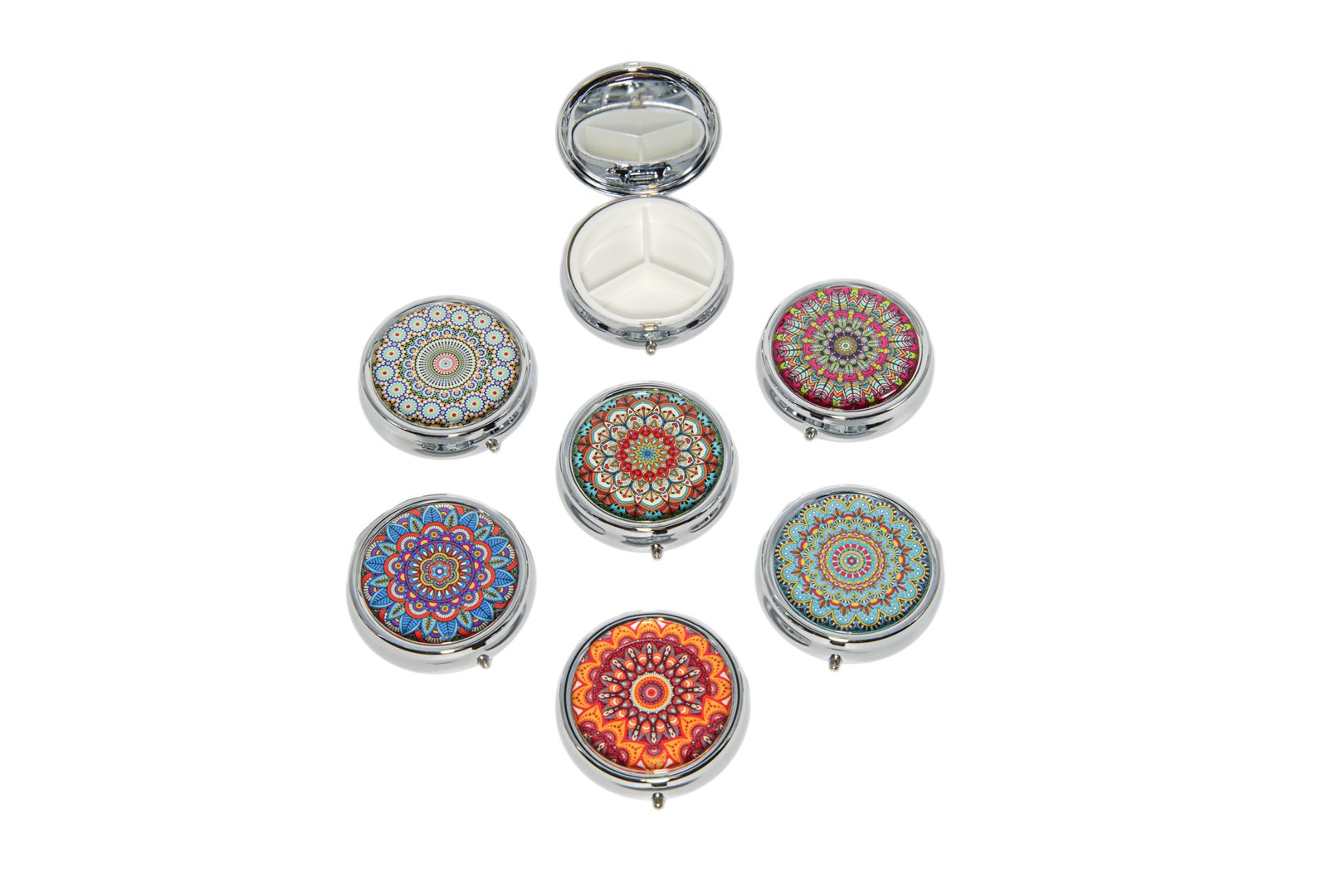 SUPAIR Pillendose rund 3 Fäc Mandala ass Btl x 3 Stk