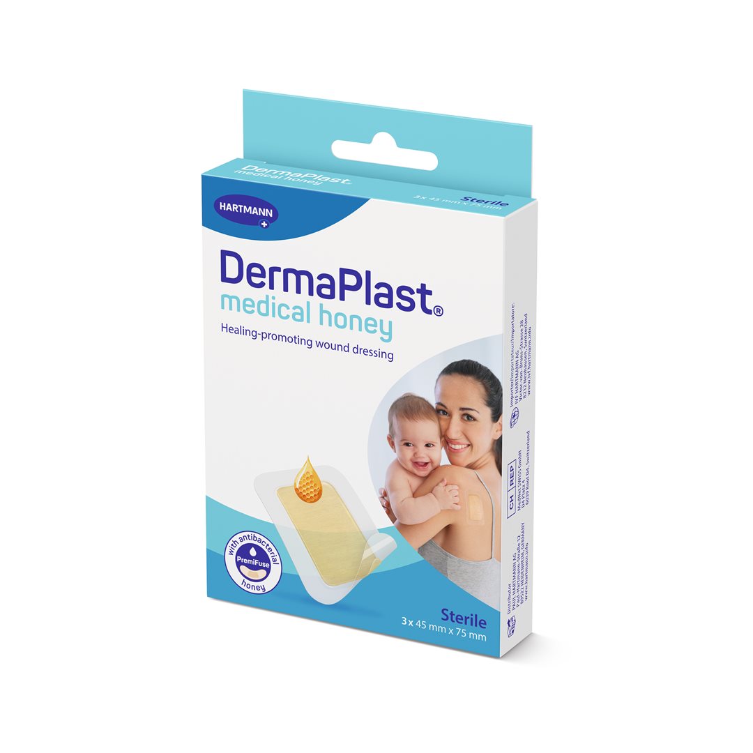 DermaPlast medical honey 7.5x4.5cm 3 pce