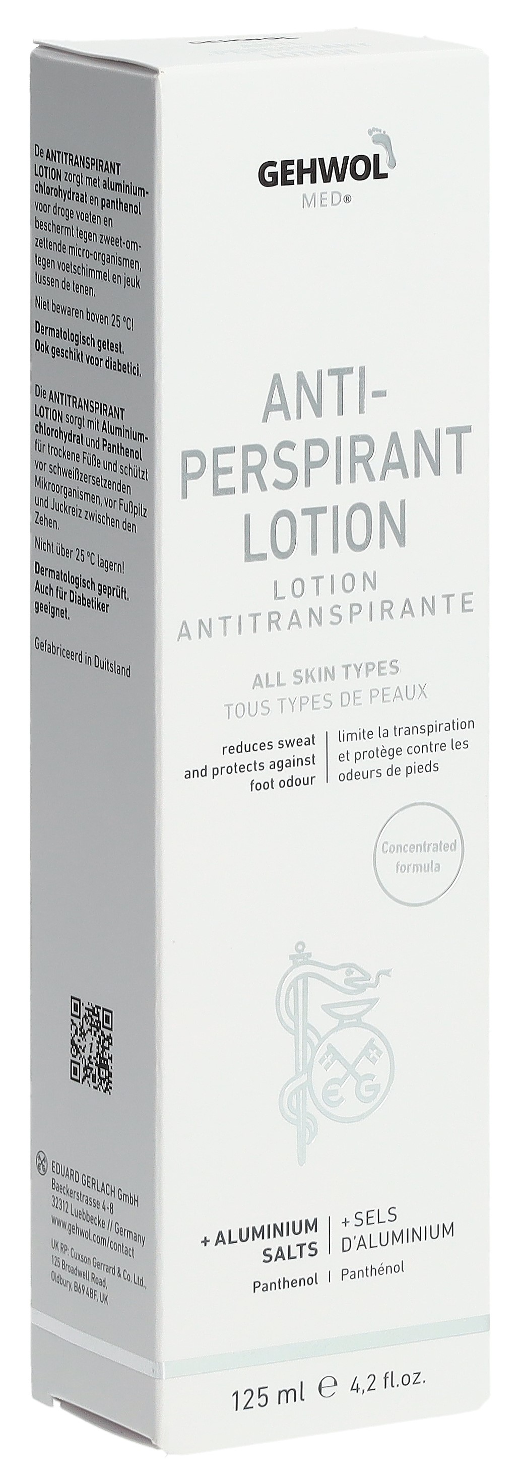 Gehwol MED Lotion Antitranspirant englisch / französisch / niederländisch / deutsch Tb 125 ml