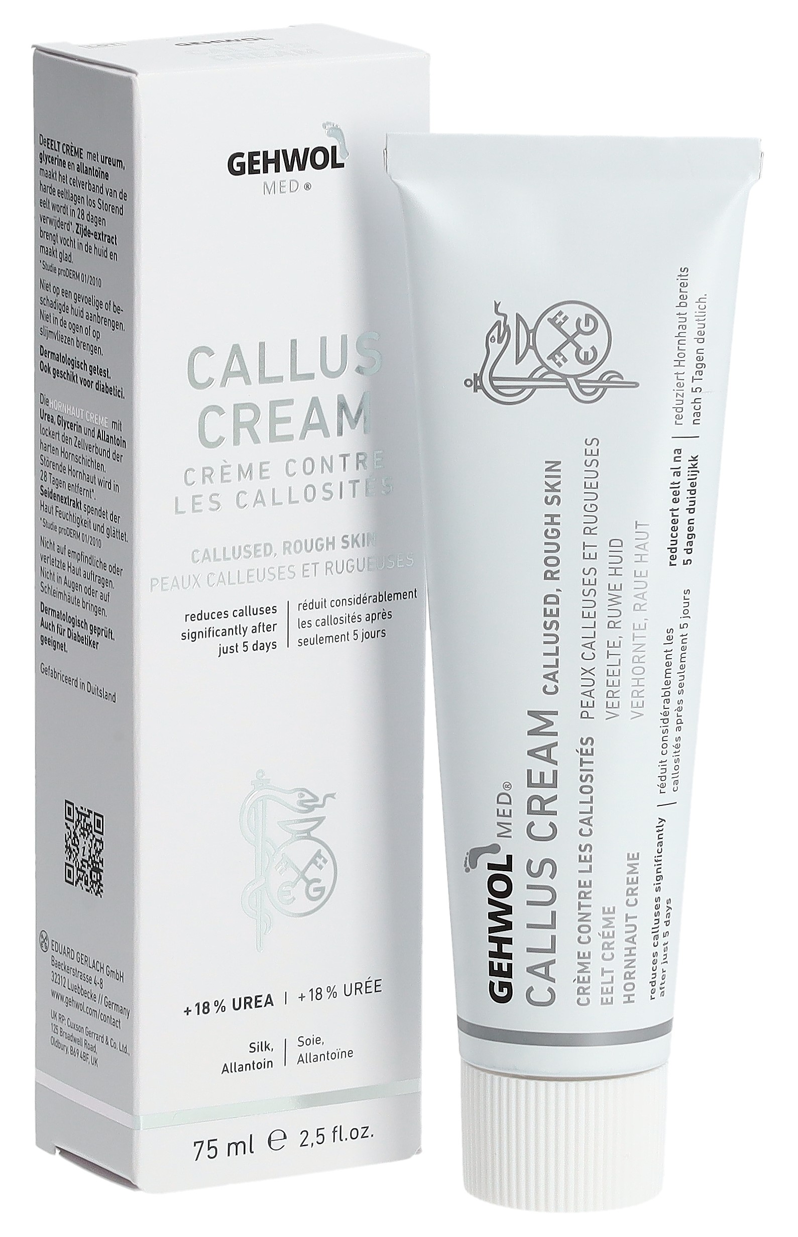 Gehwol MED Hornhaut Creme englisch / französisch / niederländisch / deutsch Tb 75 ml