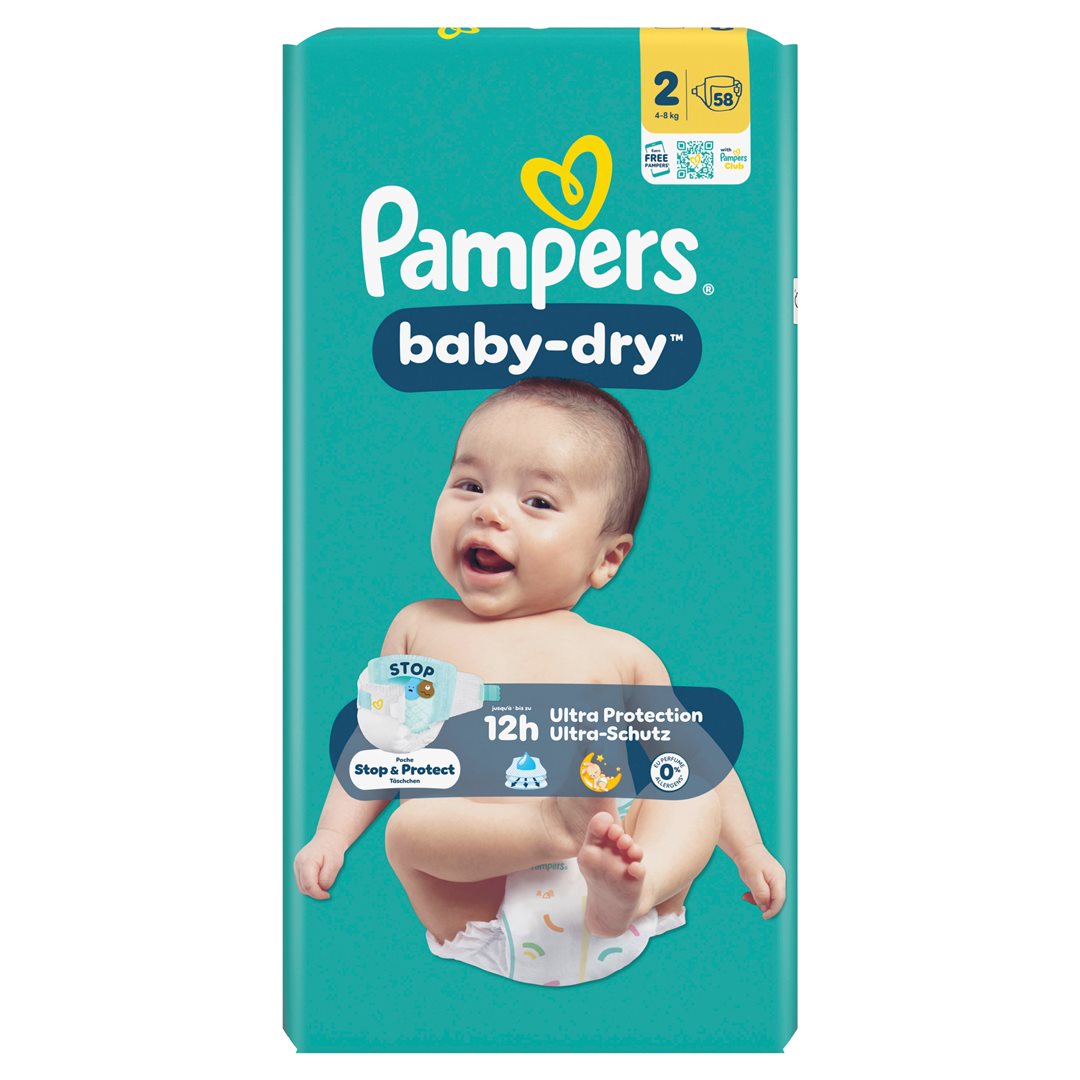 Pampers Baby Dry Gr2 4-8kg Mini pack économique 58 pce