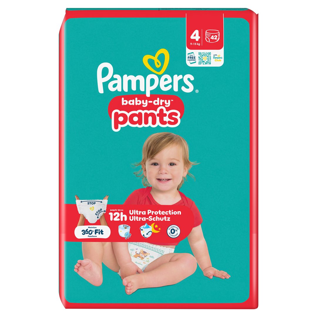 Pampers Baby Dry Pants Gr4 9-15kg Maxi pack économique 42 pce