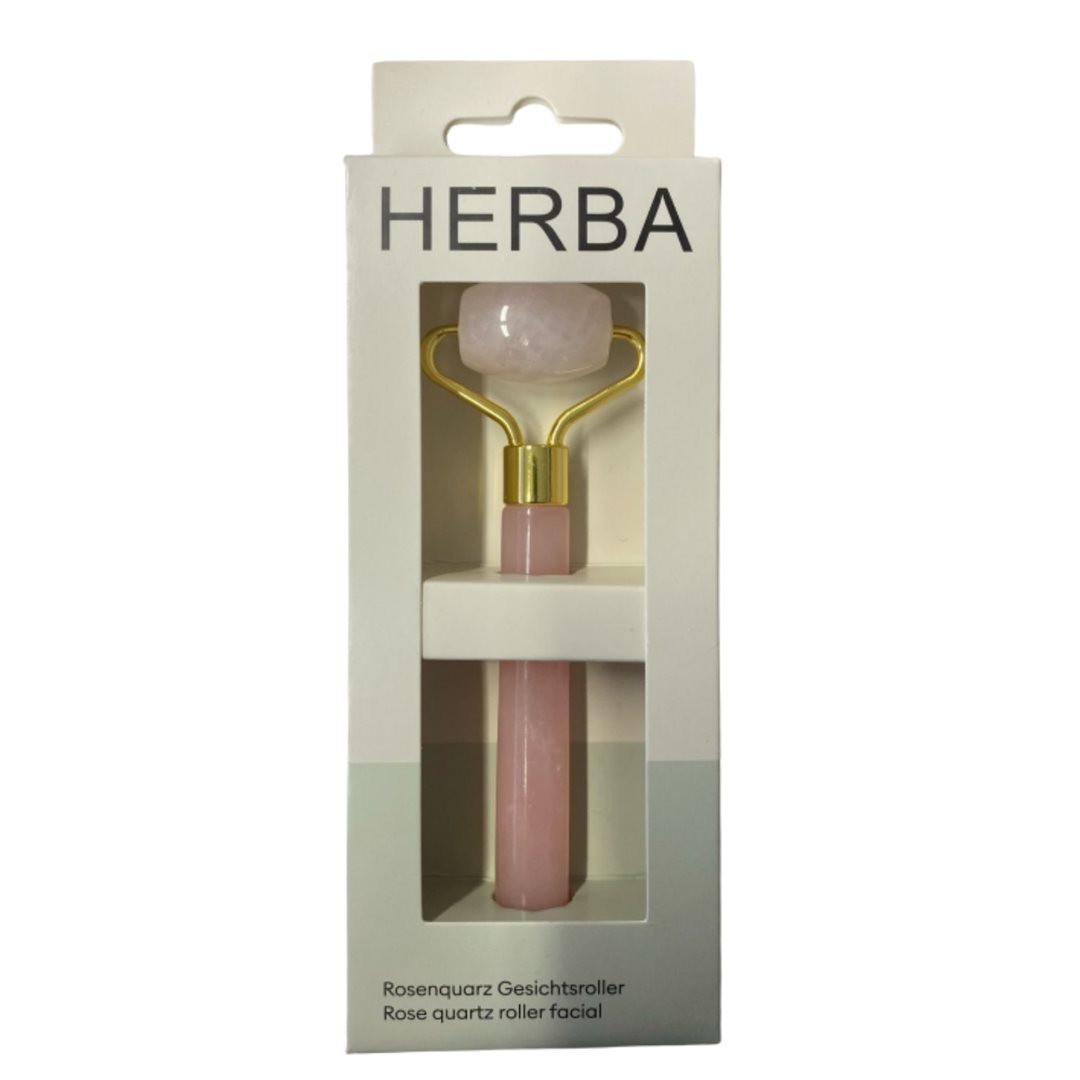 Herba roller facial quartz rose manche en résine