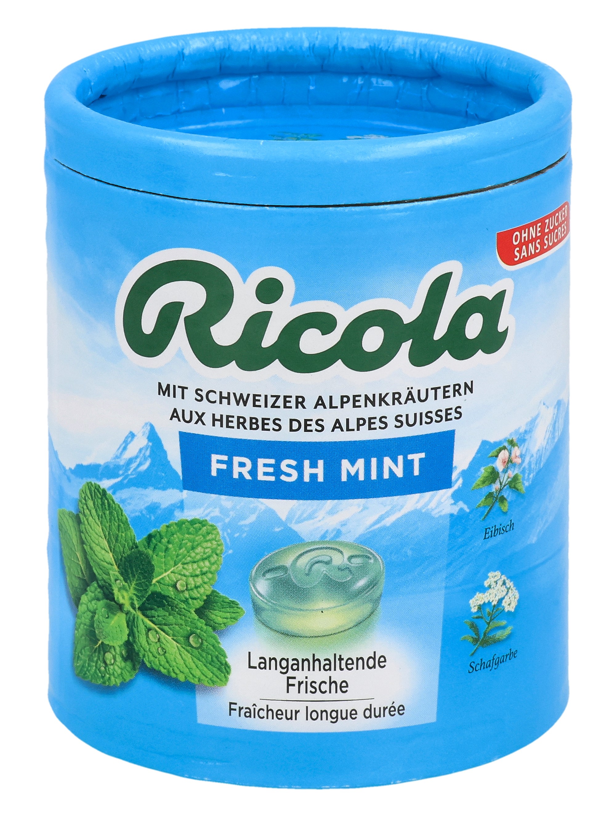Ricola Kräuterbonbons Fresh Mint ohne Zucker mit Stevia Ds 100 g