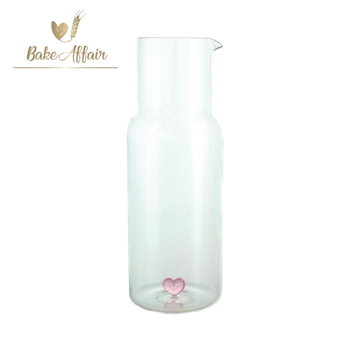 Herboristeria carafe deau en verre 1.2l coeur
