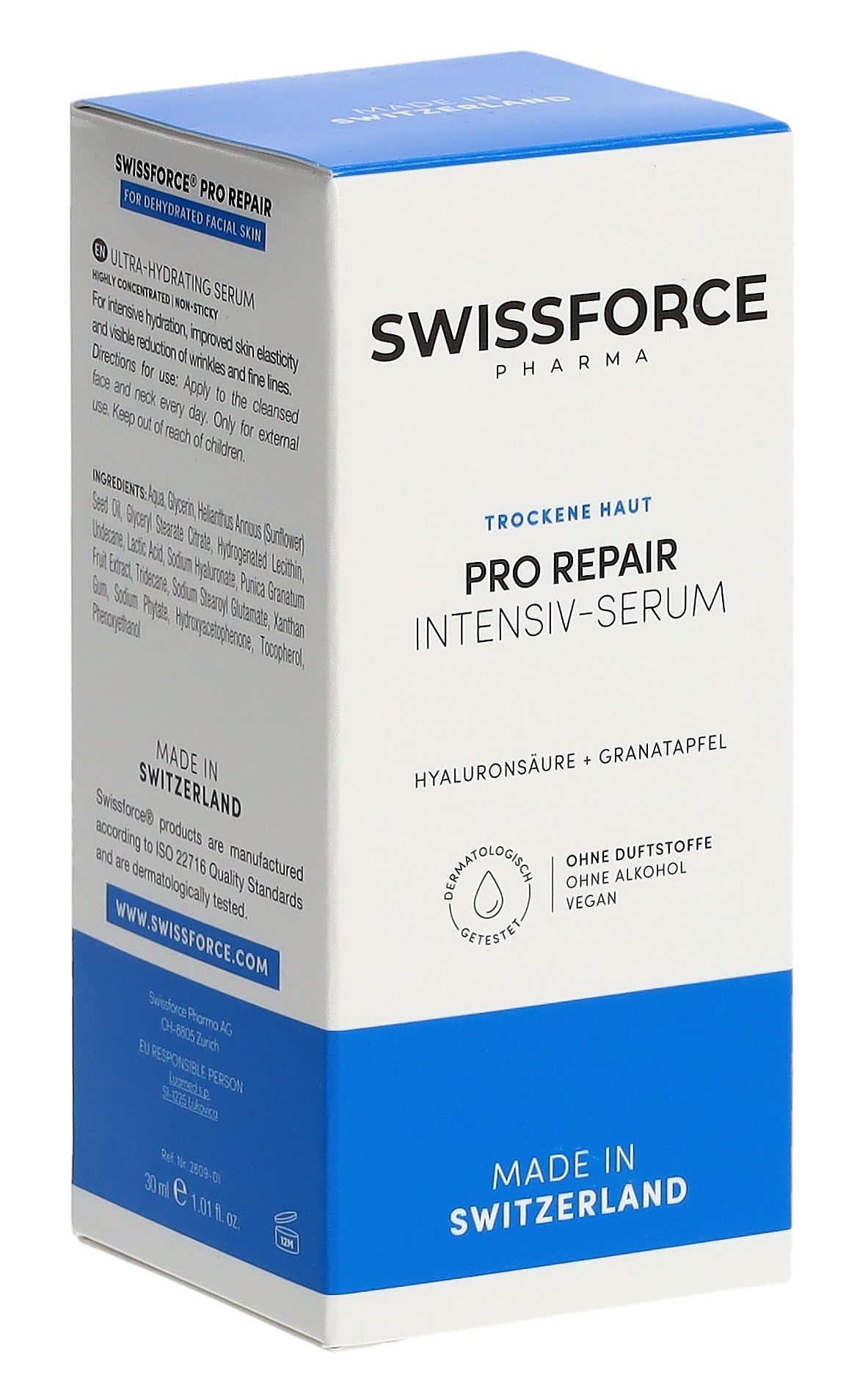 SWISSFORCE Tägliches Serum vegan trockene Haut ohne Alkohol & Duftstoffe Pip Fl 30 ml