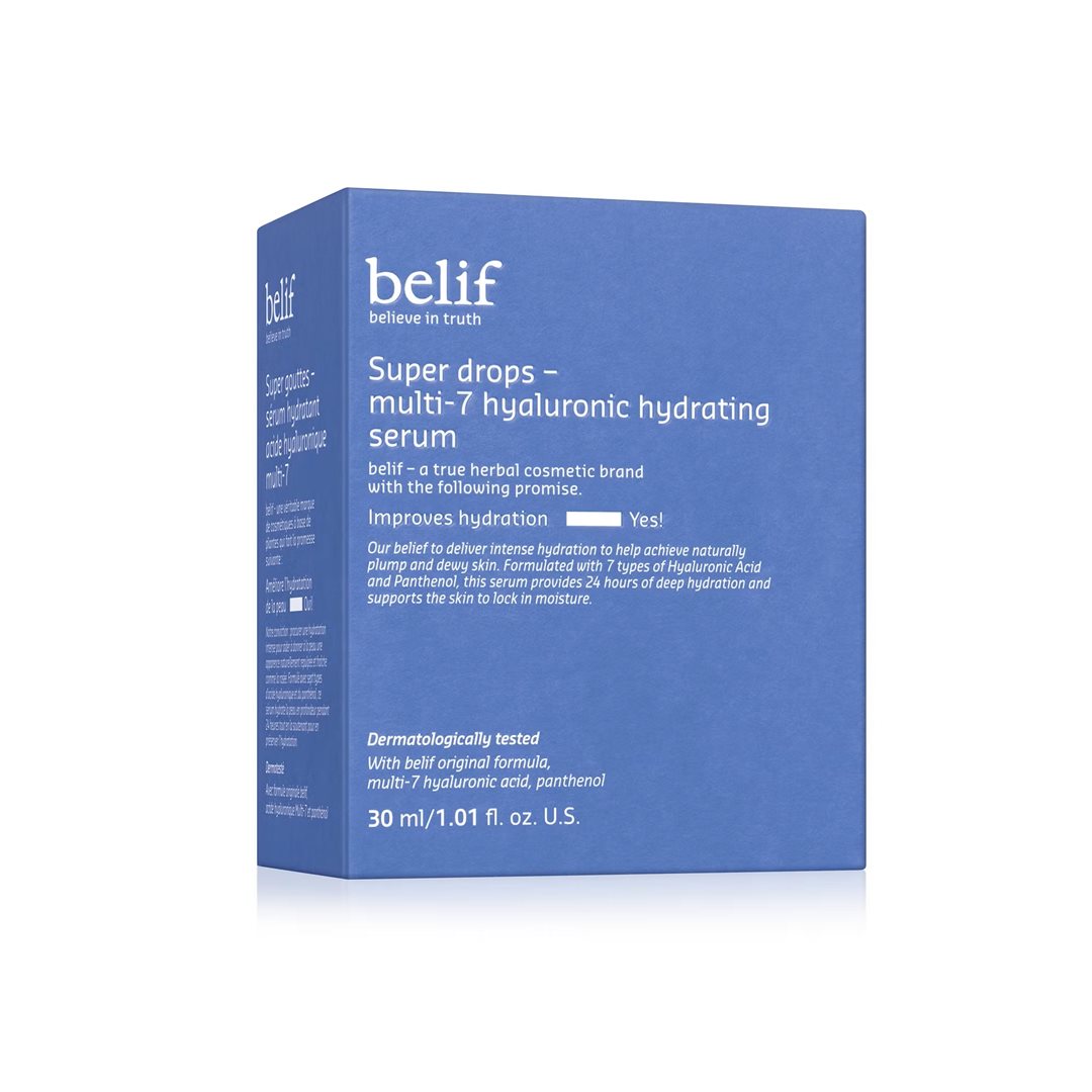 belif super drops serum multi-7 hyaluronic hydrating amp 30 ml