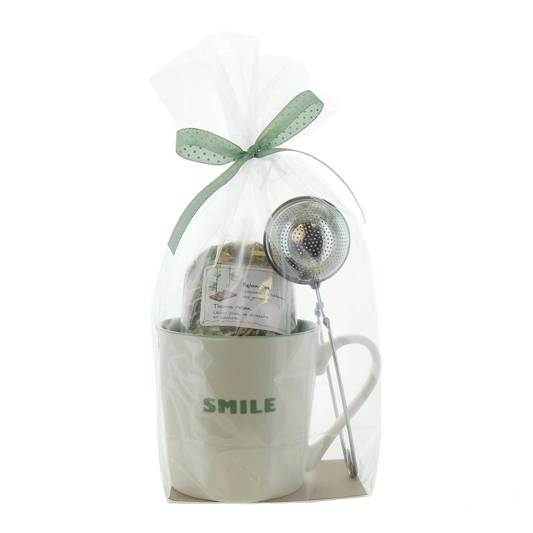 HERBORISTERIA Geschenkset Relax-Tee Tasse Smile x 2 Stk