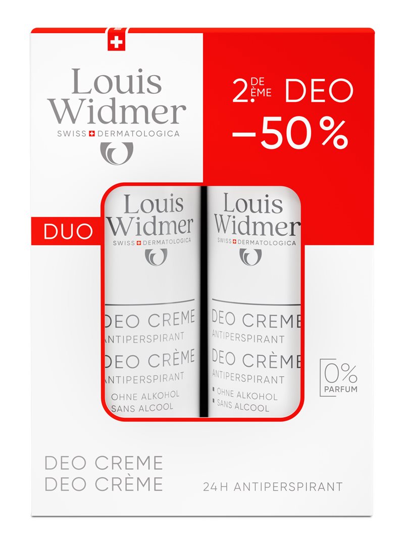 Louis Widmer déo-duo crème antiperspirant sans parfum 2 x 40 ml