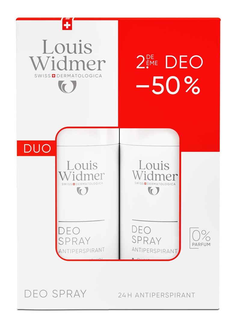 Louis Widmer déo-duo spray antiperspirant sans parfum 2 x 75 ml