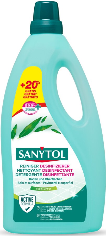 Sanytol nettoyant désinfectant sols & surfaces +20% gratuit fl 1.2 lt