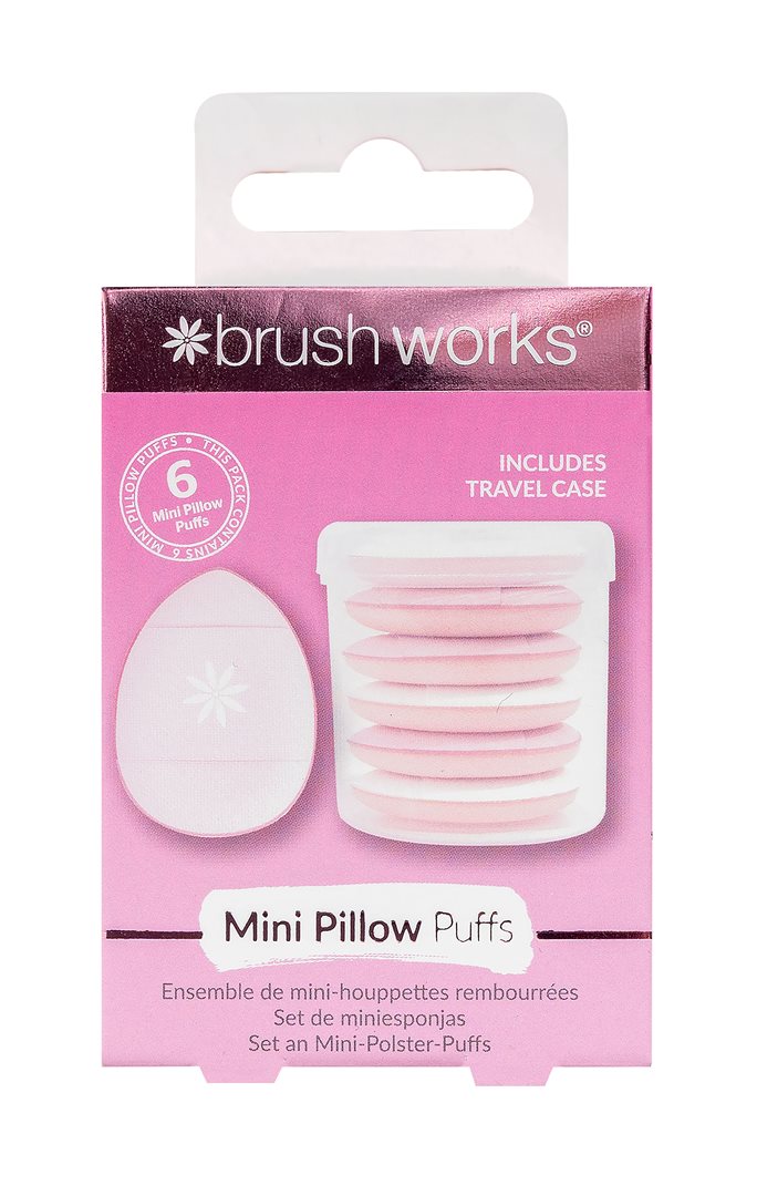 Brushworks mini pillow puffs box 6 pce