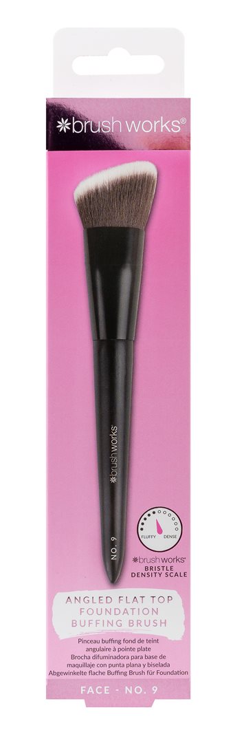 Brushworks angled flat top foundation buffing brush no. 9 box