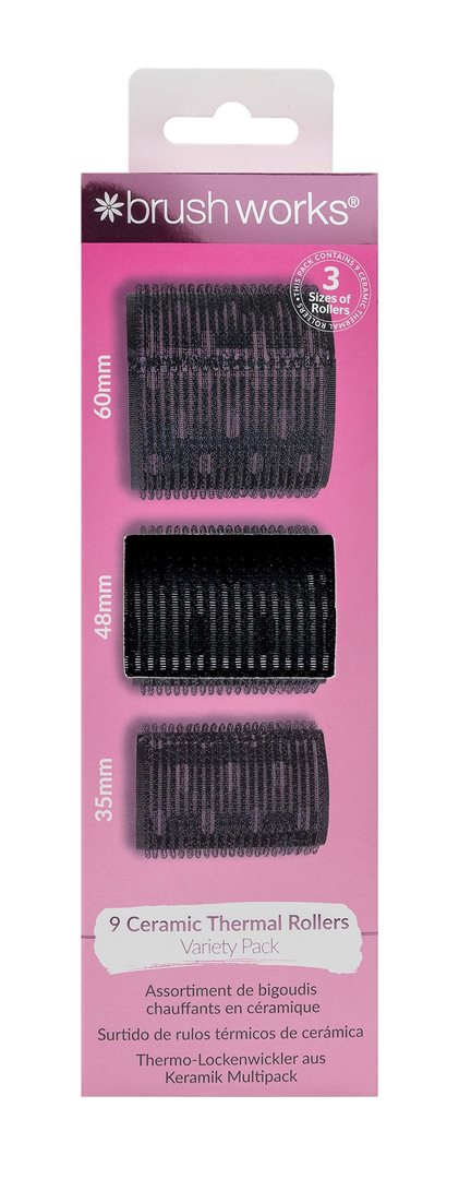 Brushworks ceramic thermal rollers variety pack box 3 pce