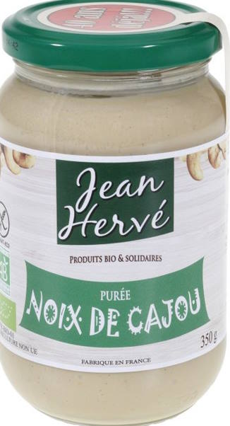 Jean Hervé purée de noix de cajou sans sucre verre 350 g