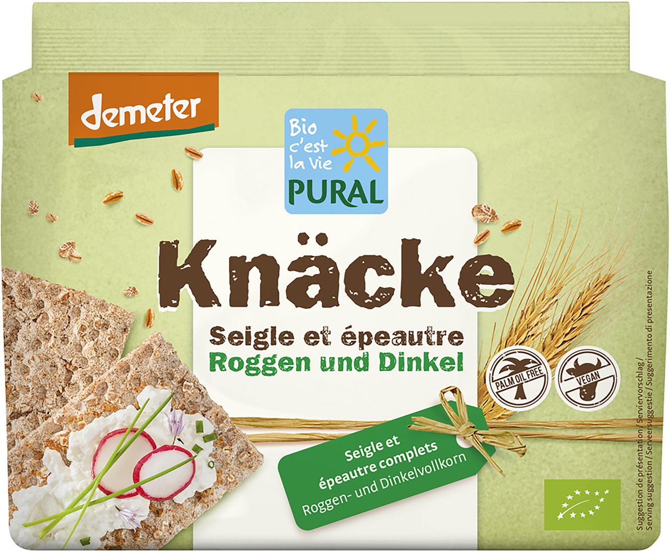 Pural Knäckebrot Roggen Dinkel Demeter 250 g