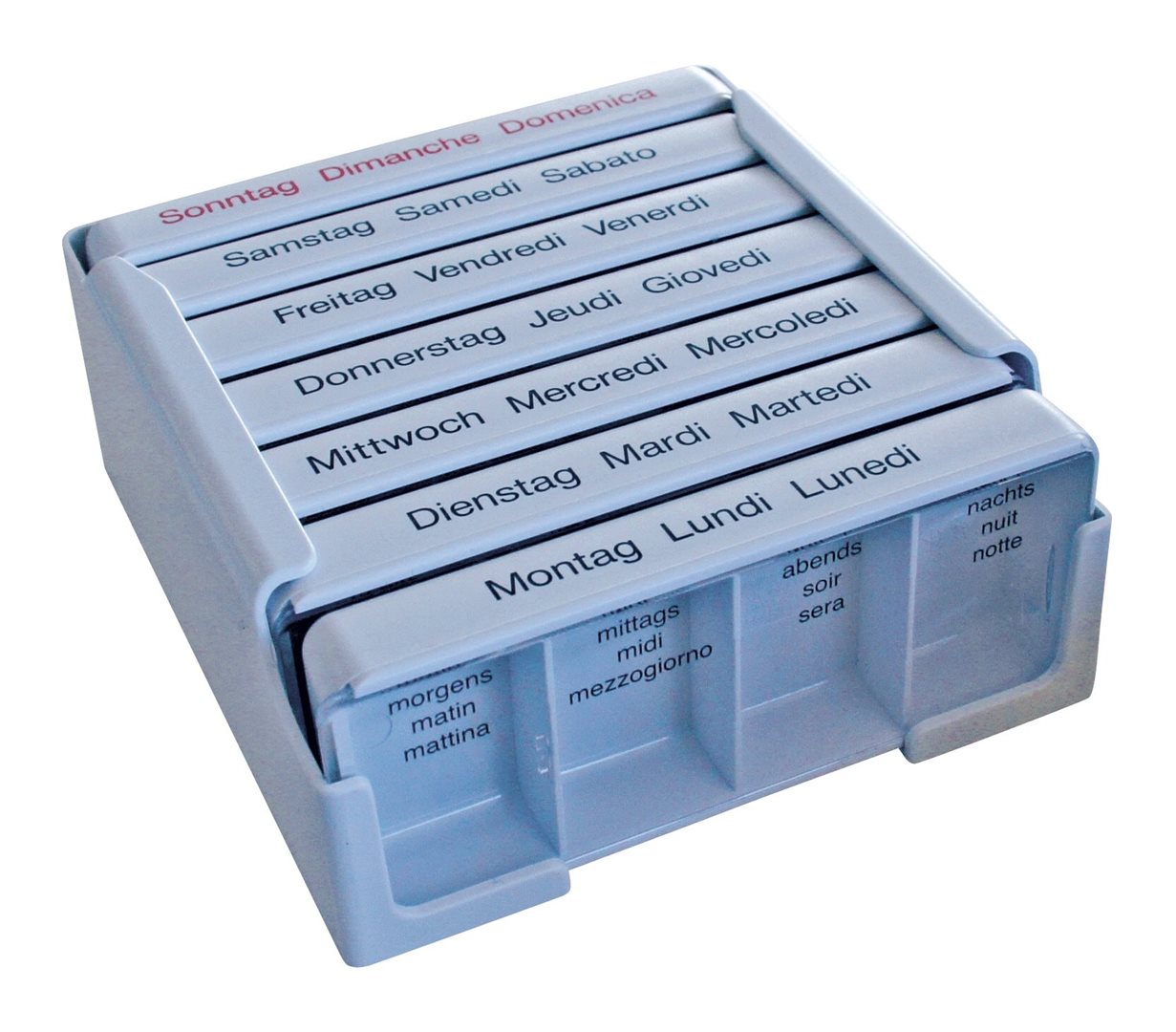 Medi-7 Medikamentendosierer 7 Tage deutsch/französisch/italienisch blau Box