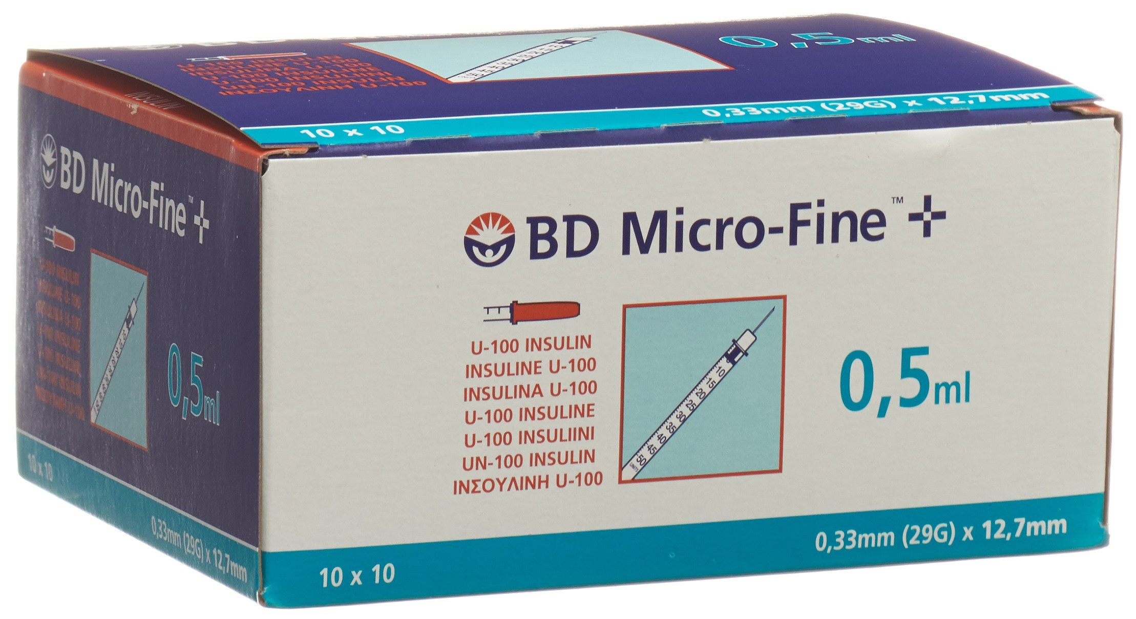 BD Micro-Fine+ U100 Insulin Spritze 12.7x0.33 100 x 0.5 ml