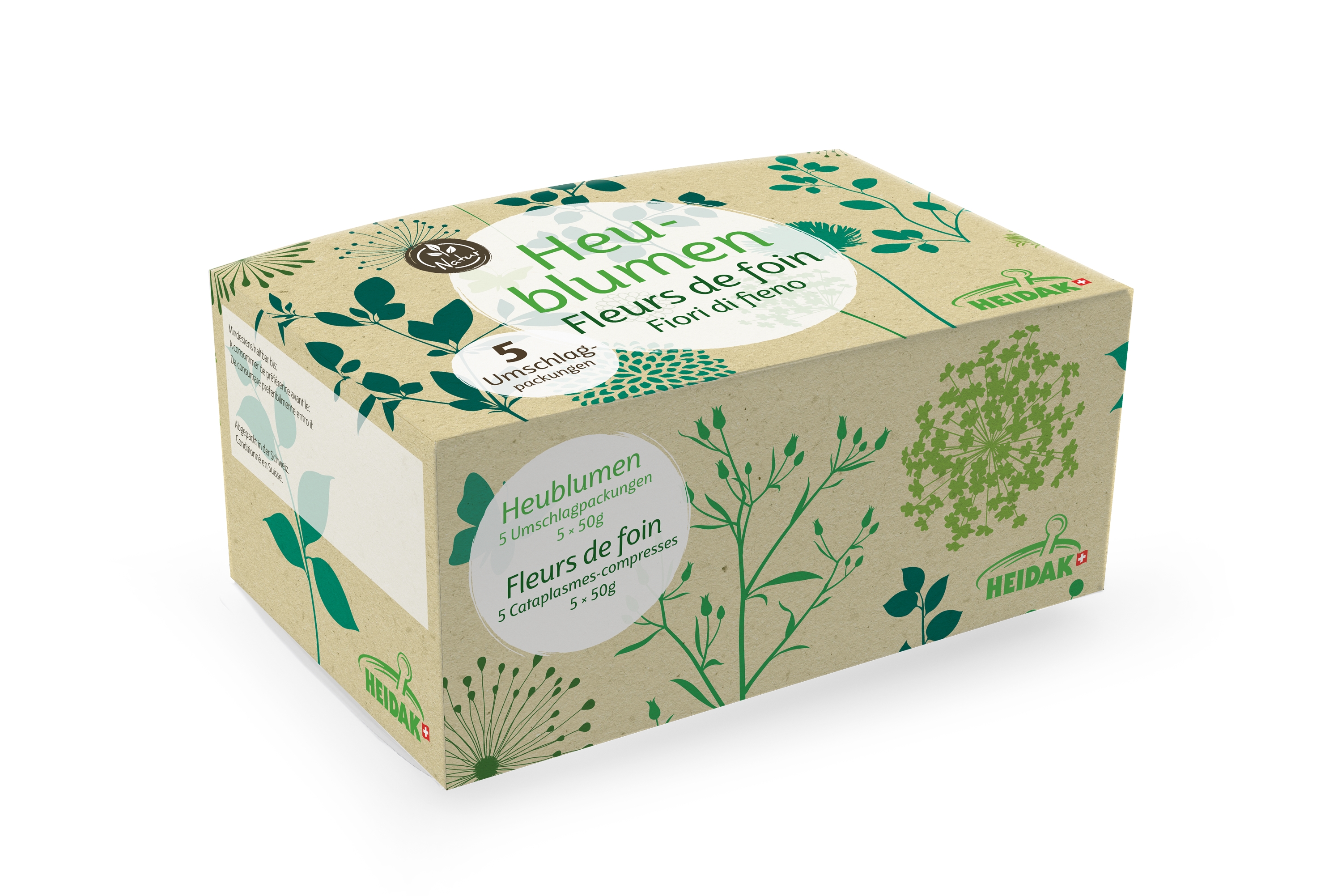 HEIDAK fleurs de foin compresses 5 sach 50 g