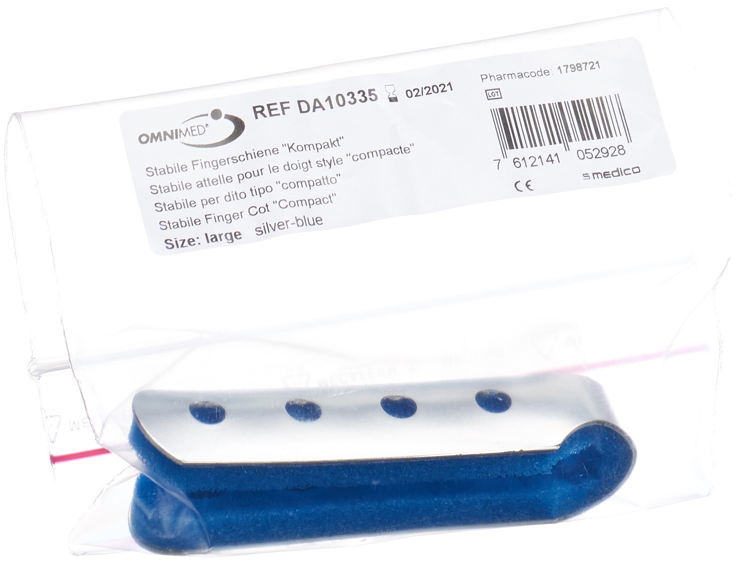 Omnimed Dalco attelle de doigt L argent bleu