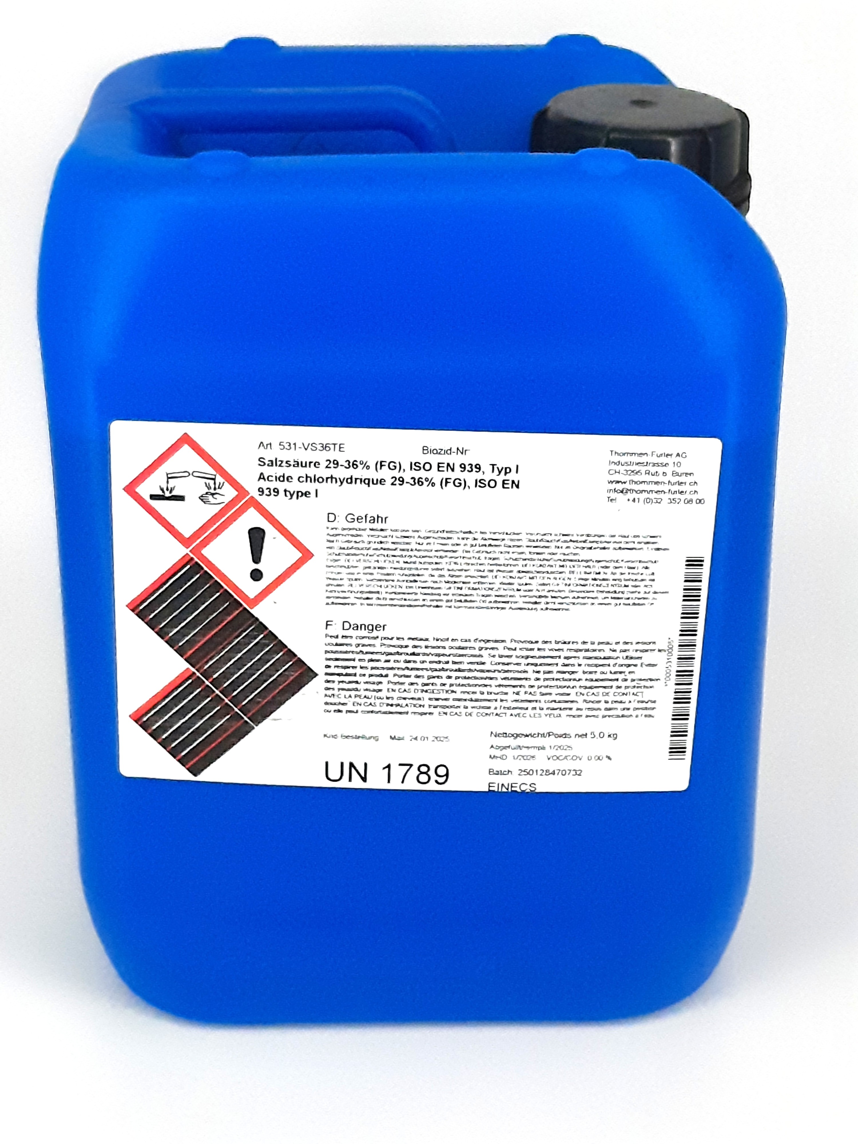 Hänseler Acidum hydrochloricum 32 % technicum 5 kg
