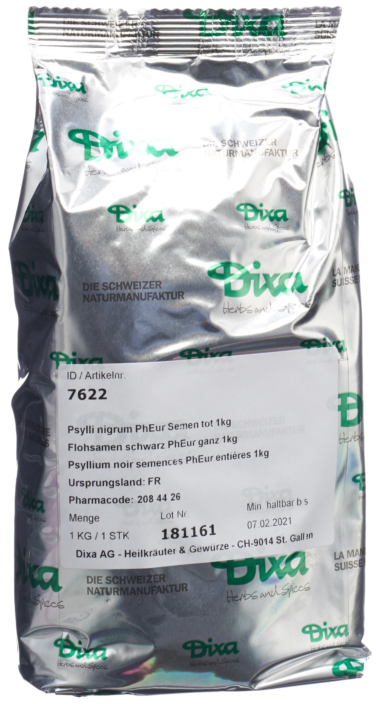Dixa Flohsamen schwarz DIX gereinigt 1 kg