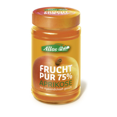 Allos Frucht pur confiture 75% abricots bio verre 250 g