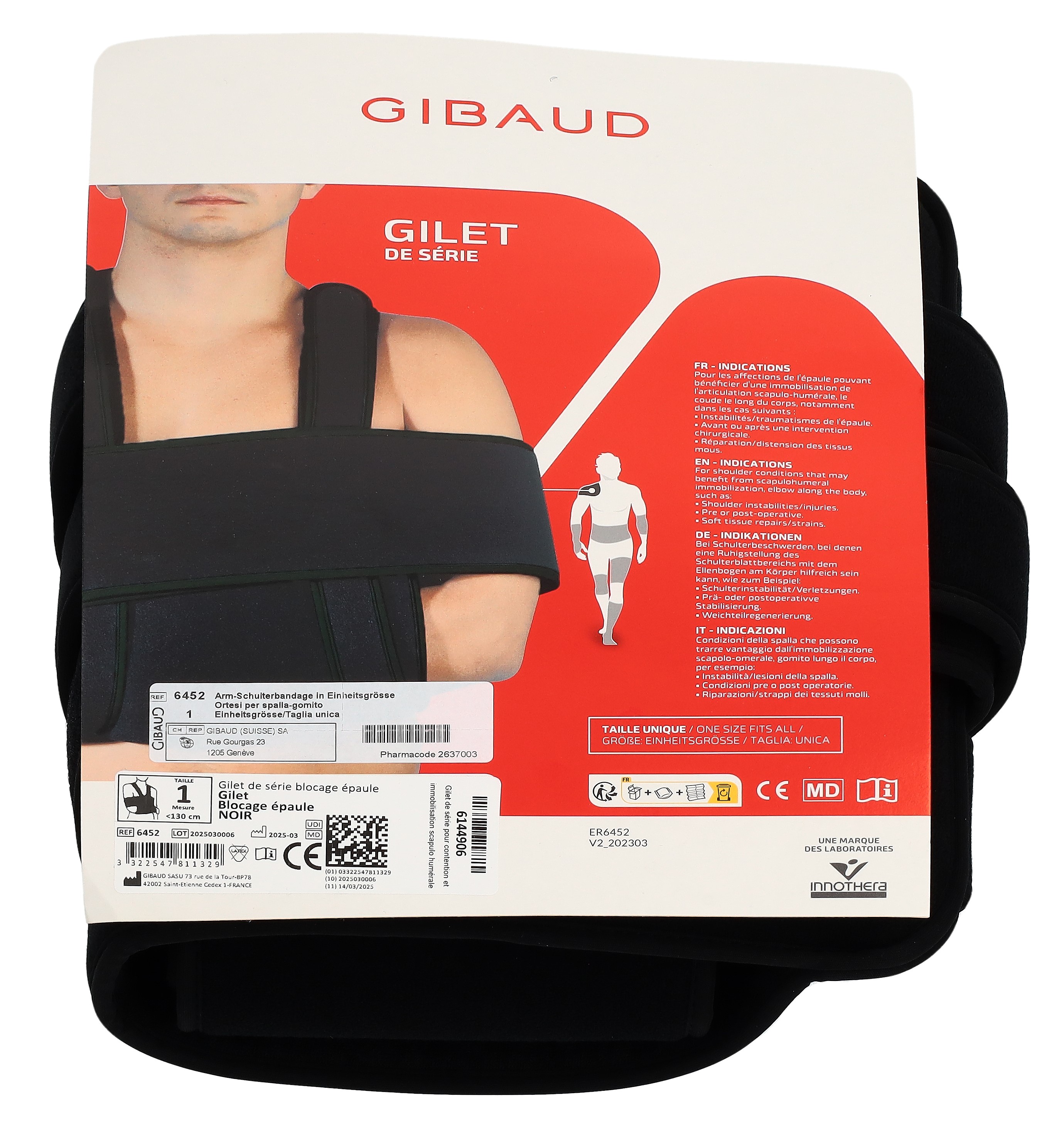 GIBAUD Arm-Schulter-Bandage Einheitsgrösse