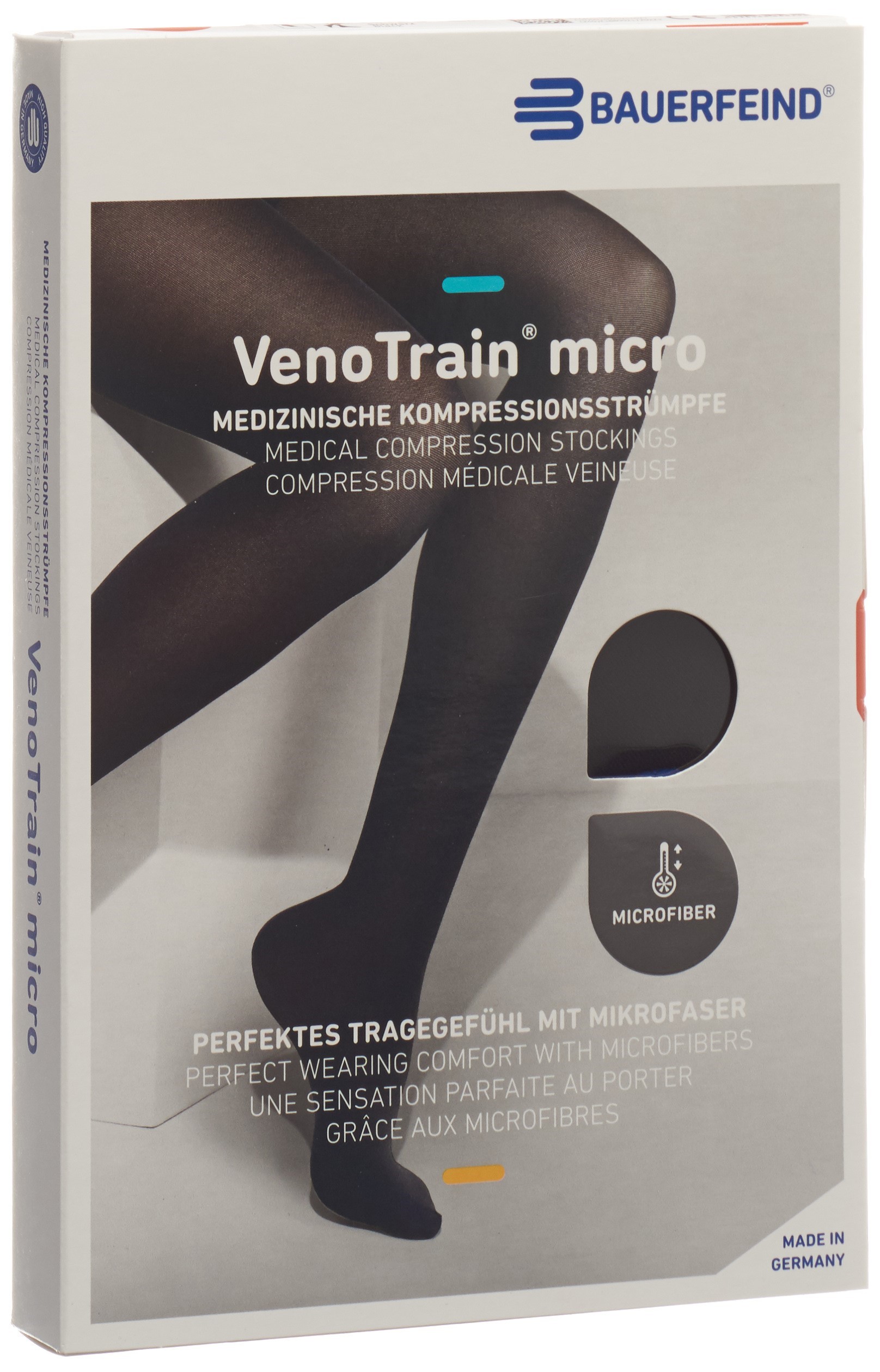 BAUERFEIND VenoTrain Micro KKL2 AD XL normal/short offene Fussspitze schwarz 1 Paar