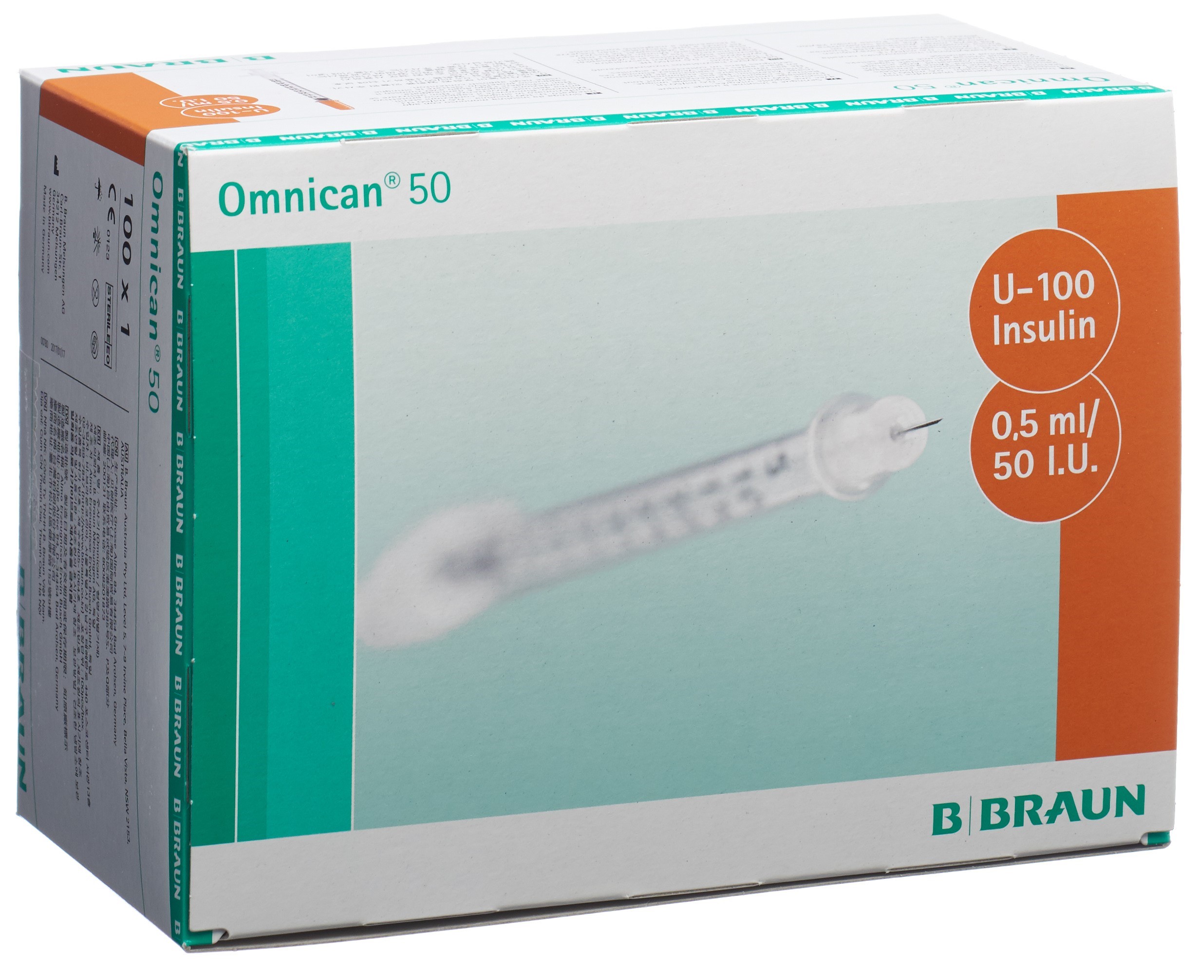 Omnican Insulin 50 0.5ml 0.3x8mm G30 einzel 100 Stk