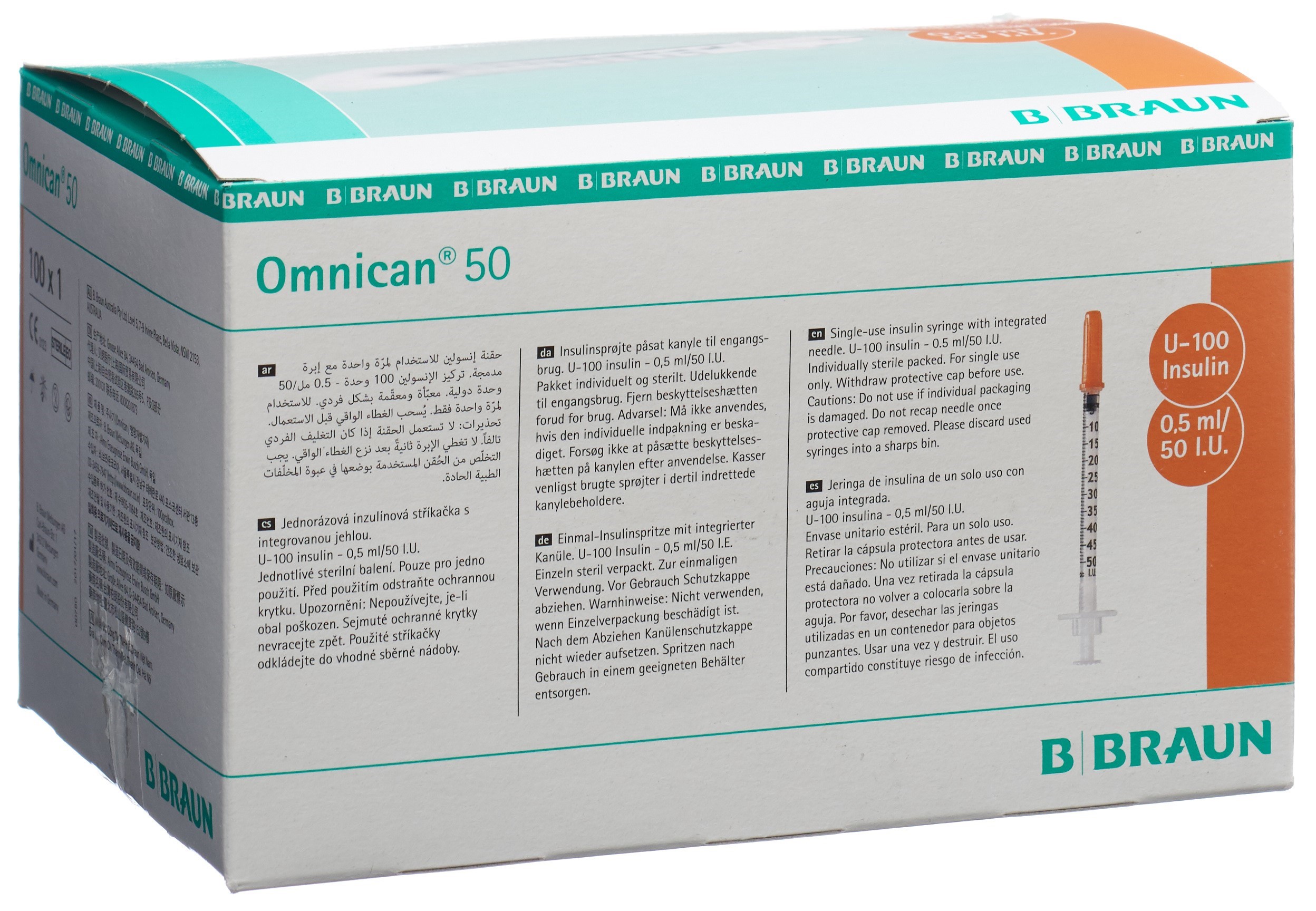 Omnican Insulin 50 0.5ml 0.3x12mm G30 einzel 100 Stk