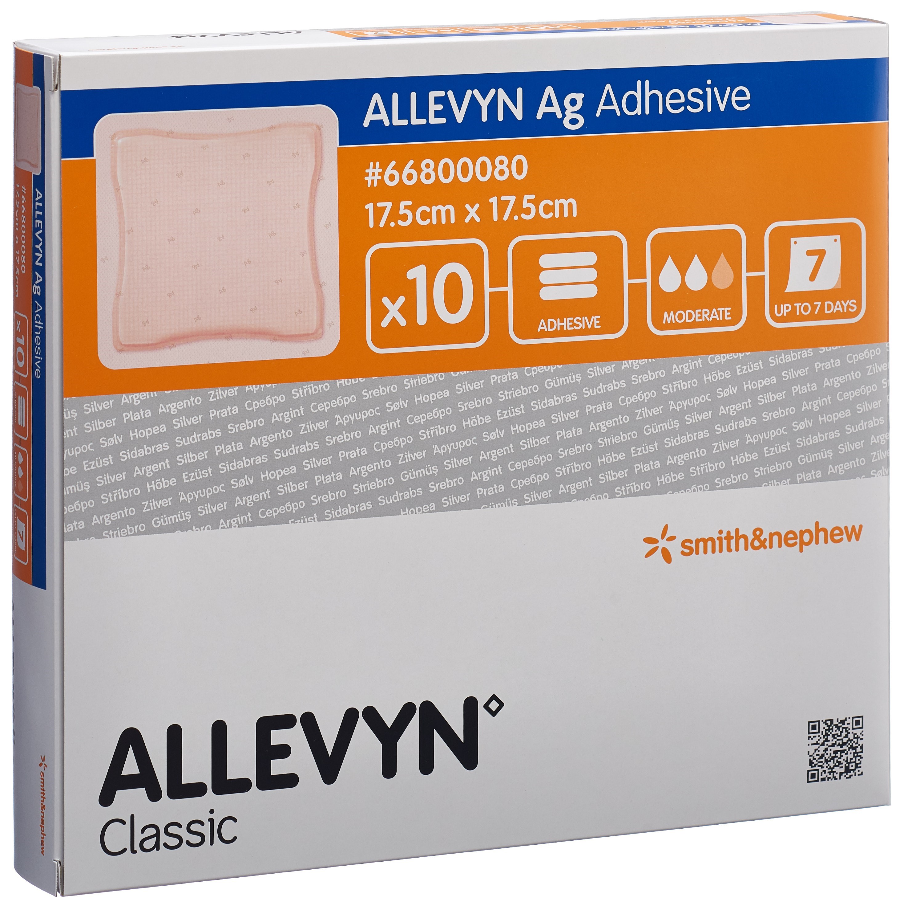 Allevyn Ag Adhesive Wundkompresse 17.5x17.5cm 10 Stk