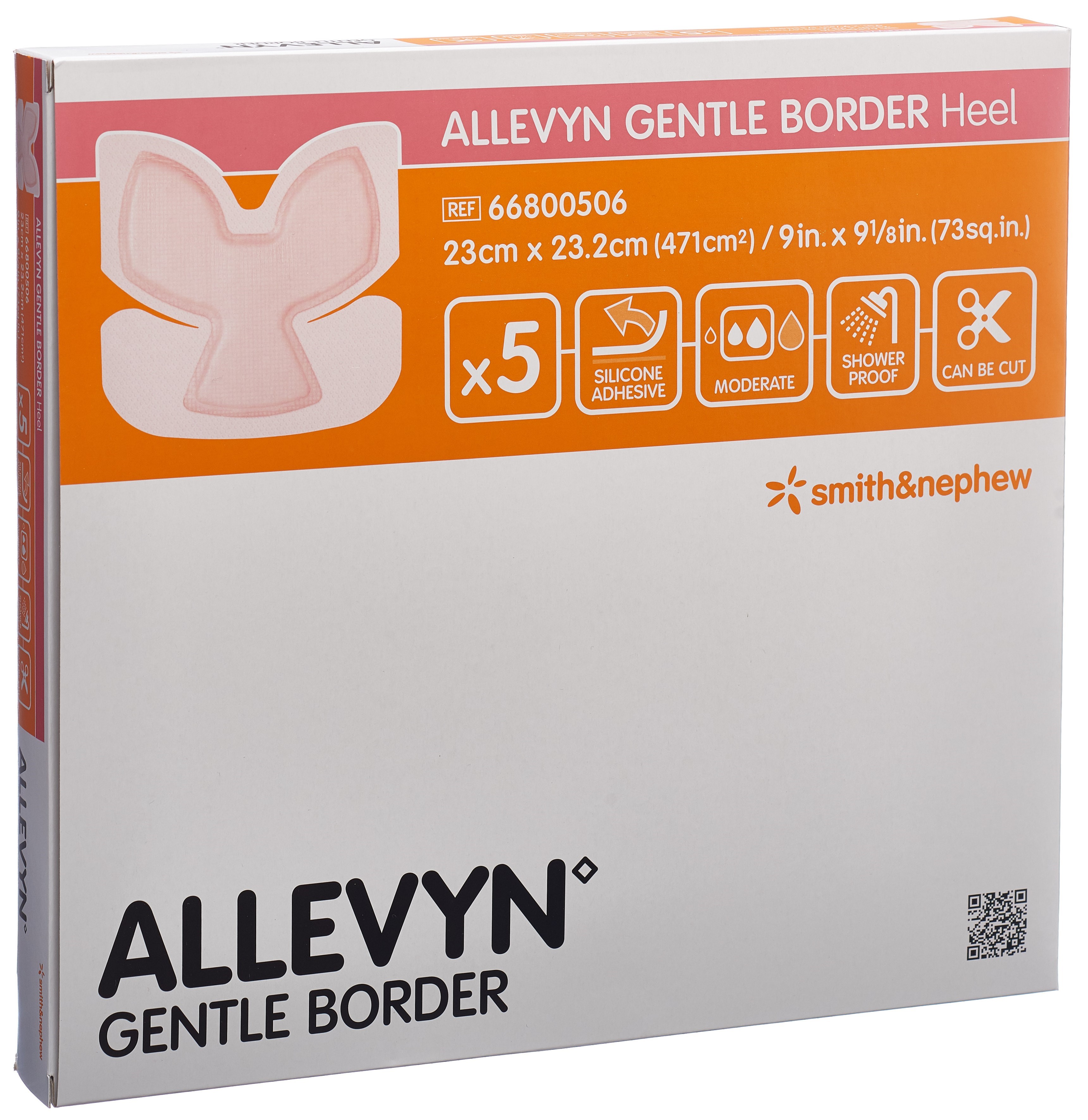 Allevyn Gentle Border Heel 23x23.2cm 5 pce