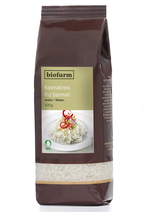 BIOFARM Basmatireis weiss Knospe Btl 500 g x 6 Stk