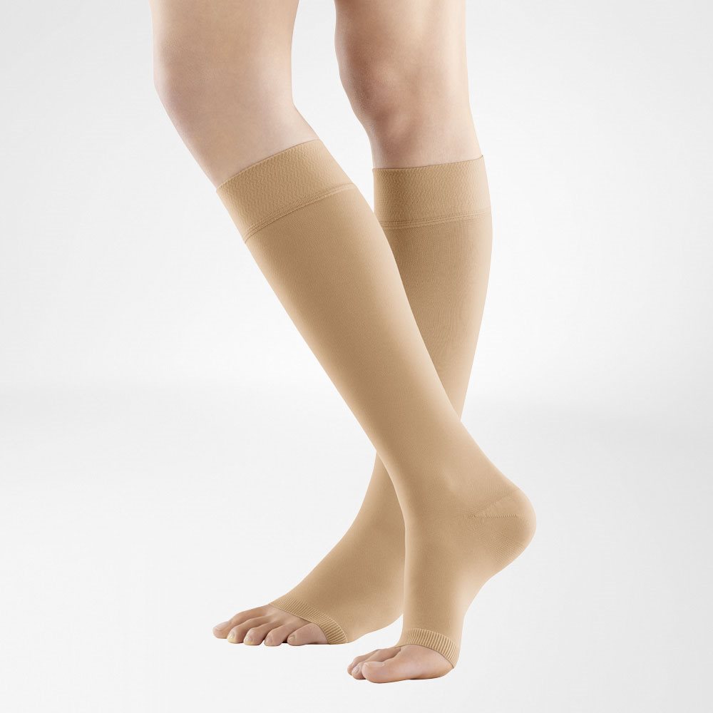 BAUERFEIND VenoTrain Soft KKL2 AD L plus/short offene Fussspitze caramel 1 Paar