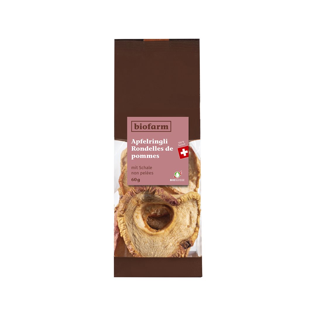 Biofarm Apfelringe mit Schale CH Knospe 60 g