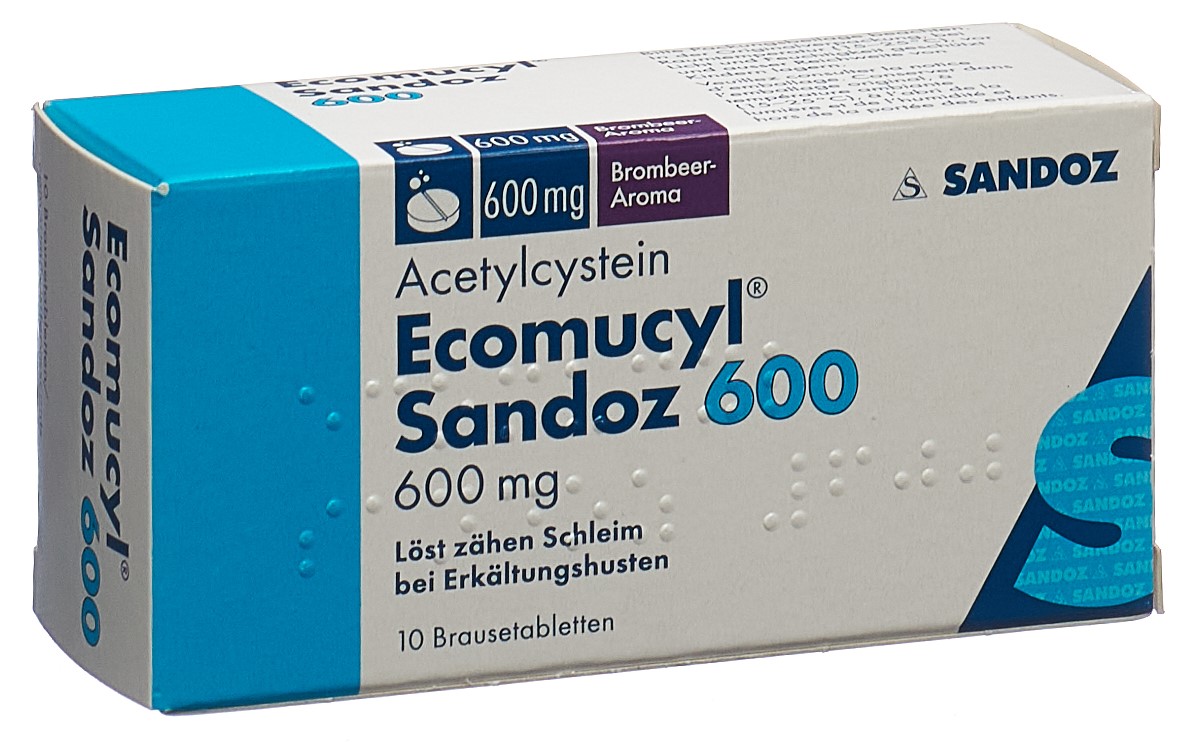 Ecomucyl Sandoz cpr eff 600 mg bte 10 pce