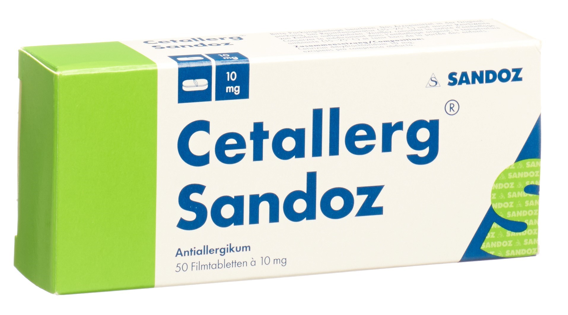 Cetallerg Sandoz cpr pell 10 mg 50 pce
