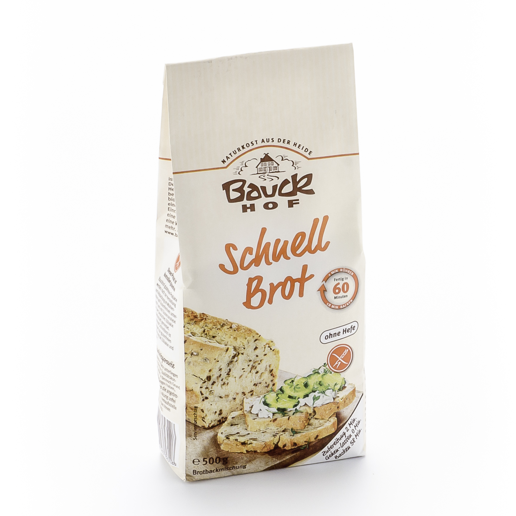 Bauckhof Brotbackmischung Schnellbrot glutenfrei Btl 500 g