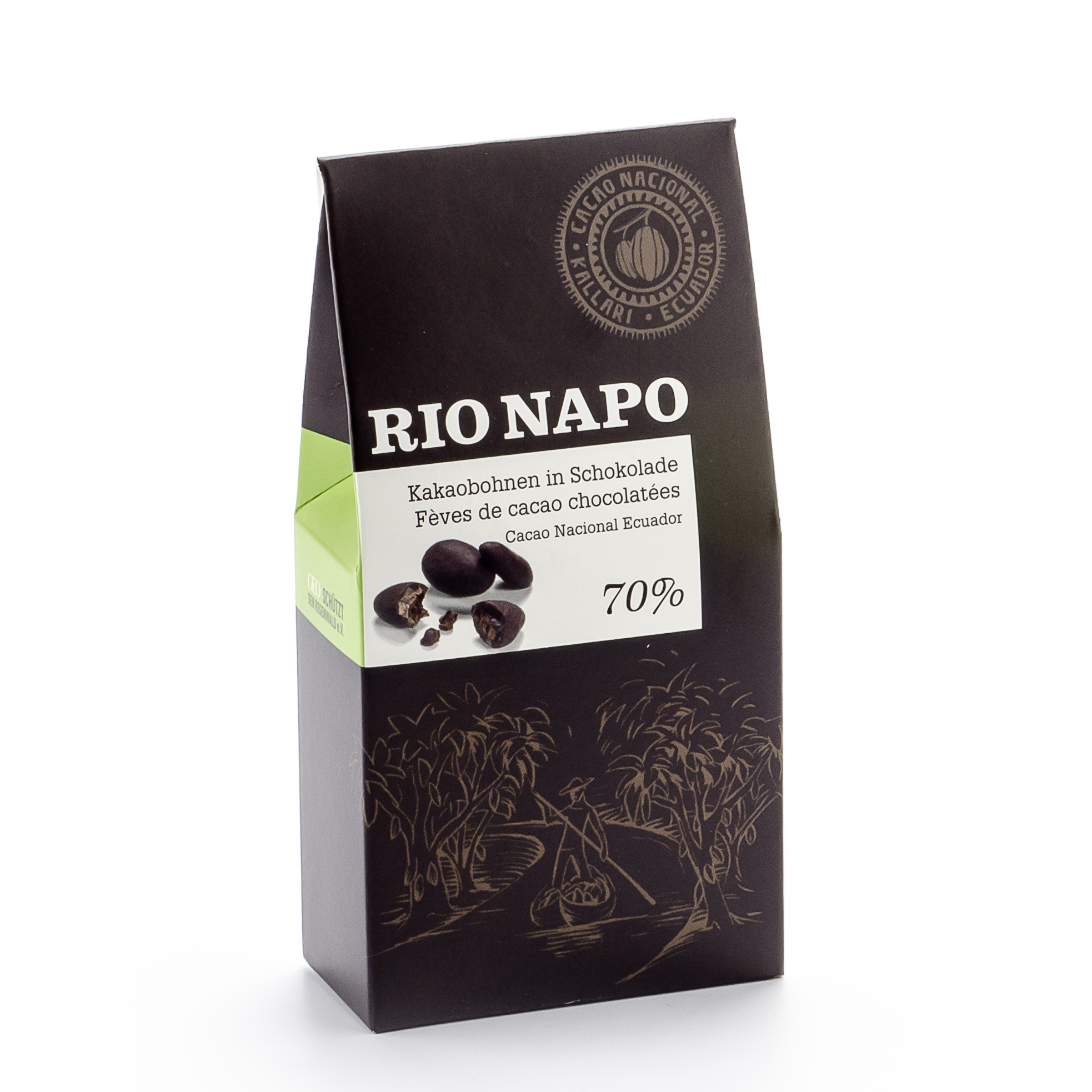 Original Food Kakaobohnen Rio Napo in Schokolade 80 g