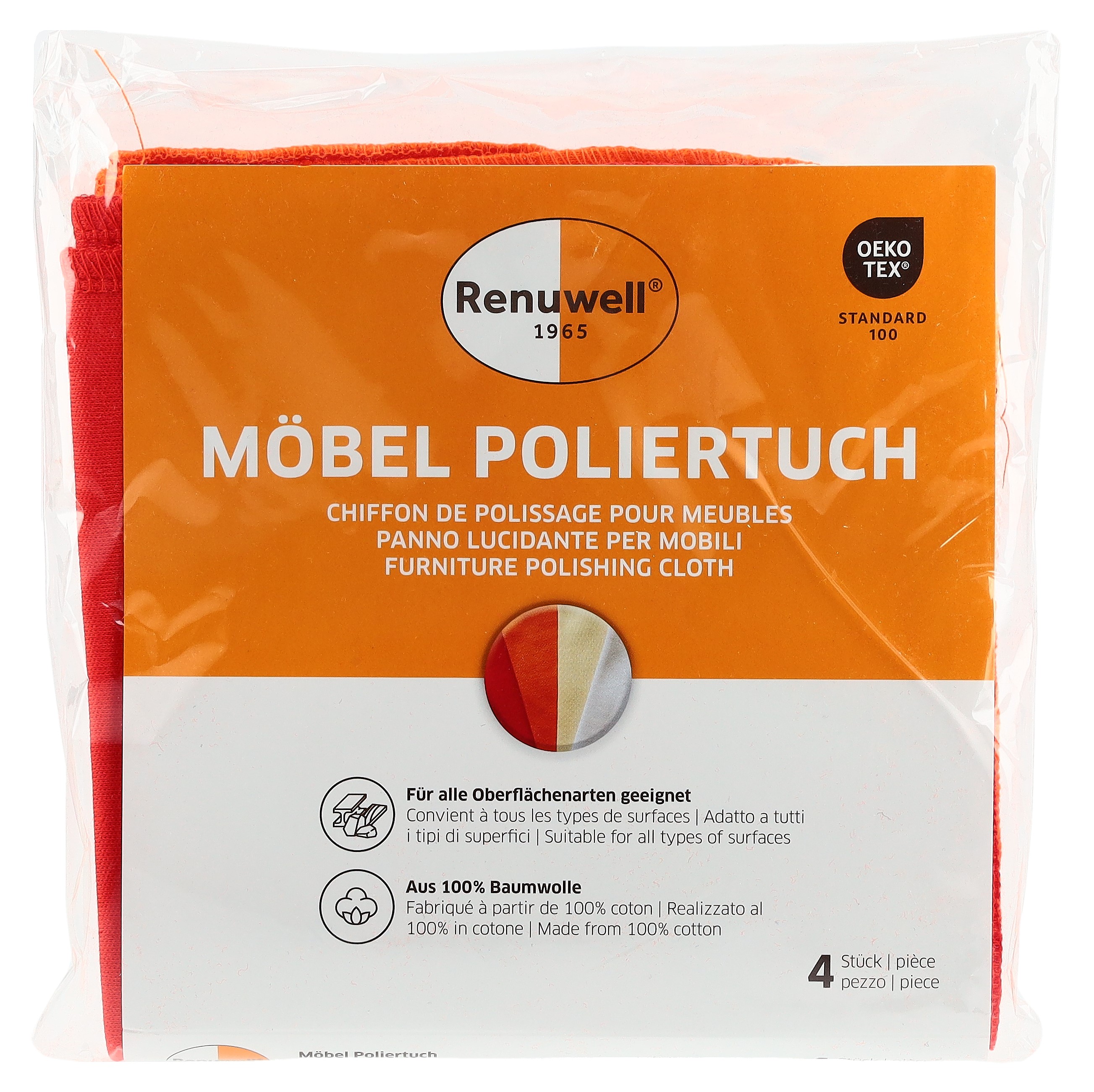 RENUWELL Möbel-Poliertuch Btl 4 Stk x 4 Stk