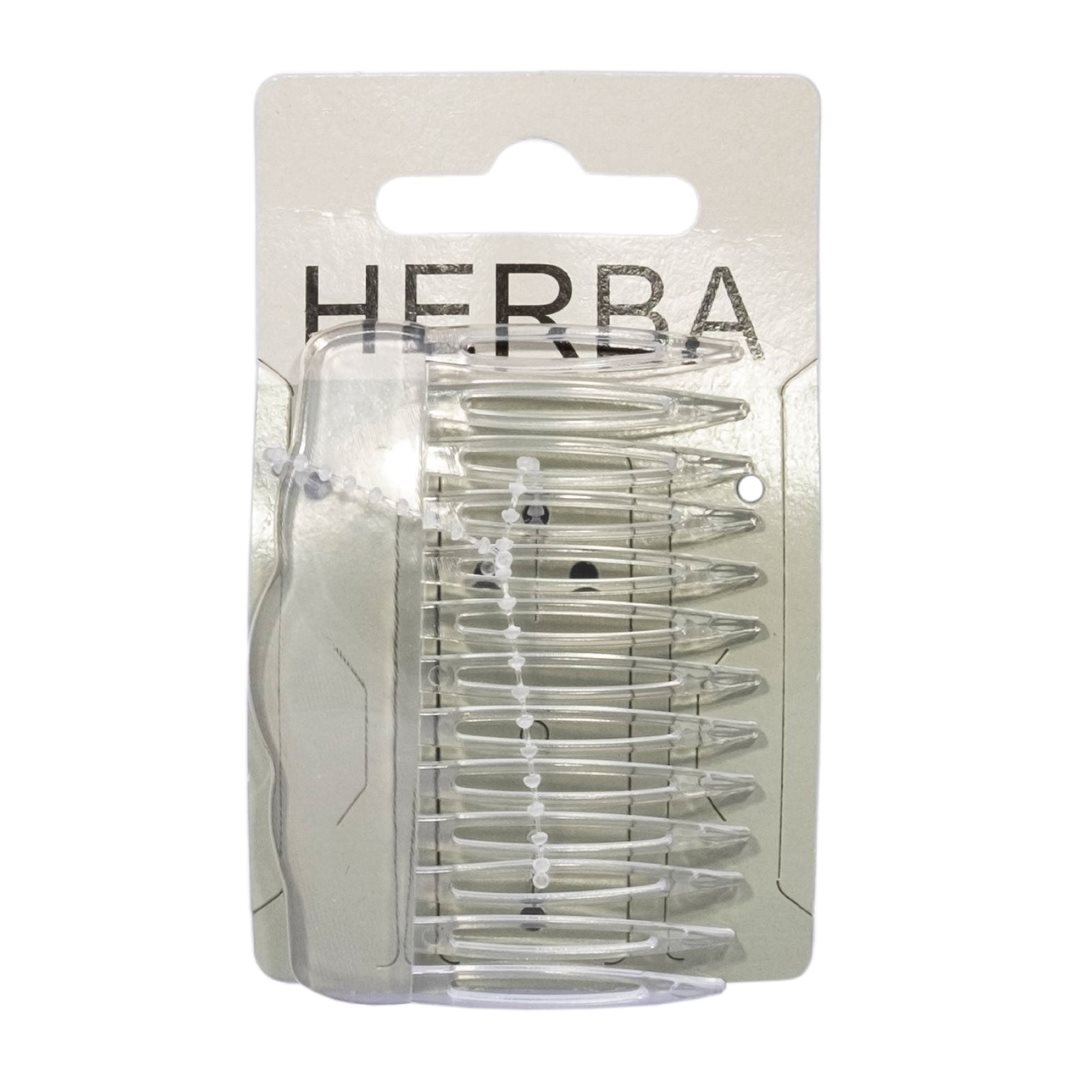Herba peigne à côté 7.4cm cristal 2 pce